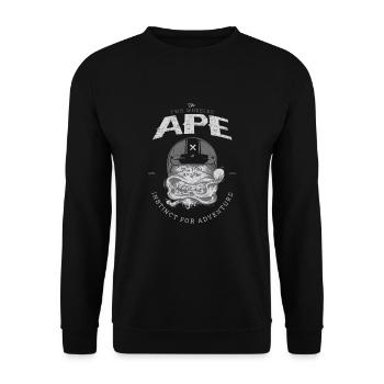 Two Wheeled Ape Windy Biker T shirt - Unisex Sweatshirt - black - Front - Alina (178cm) & Michal (187cm)