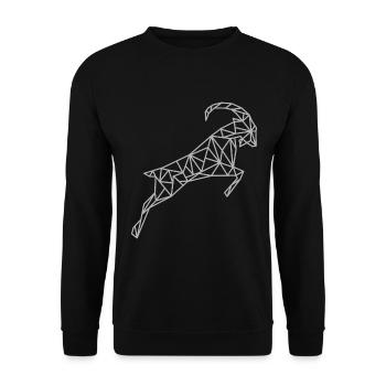 Signe géométrique du zodiaque Capricorne - Sweat-shirt Unisexe - noir - Devant - Alina (178cm) & Michal (187cm)