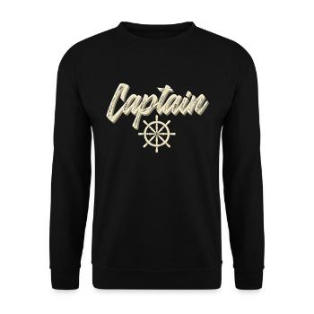 Capitaine Voilier Bateau à moteur Bateau Marin - Sweat-shirt Unisexe - noir - Devant - Alina (178cm) & Michal (187cm)