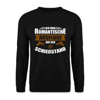Romantik Sportschießen Schießstand Sportschütze - Unisex Pullover - Schwarz - Vorne - Alina (178cm) & Michal (187cm)