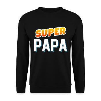 Super Dad Gift of Super Kids - Unisex Sweatshirt - black - Front - Alina (178cm) & Michal (187cm)