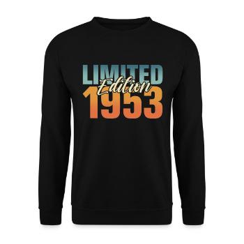 70. Geburtstag Jahrgang 1953 70 Jahre - Unisex Pullover - Schwarz - Vorne - Alina (178cm) & Michal (187cm)