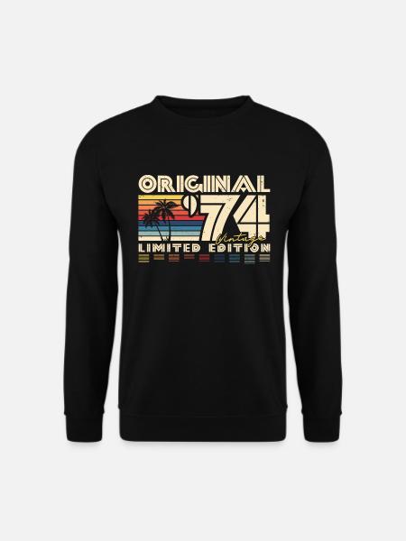 Original 1974 Jahrgang Geburtstag Vintage Retro - Unisex Pullover - Schwarz