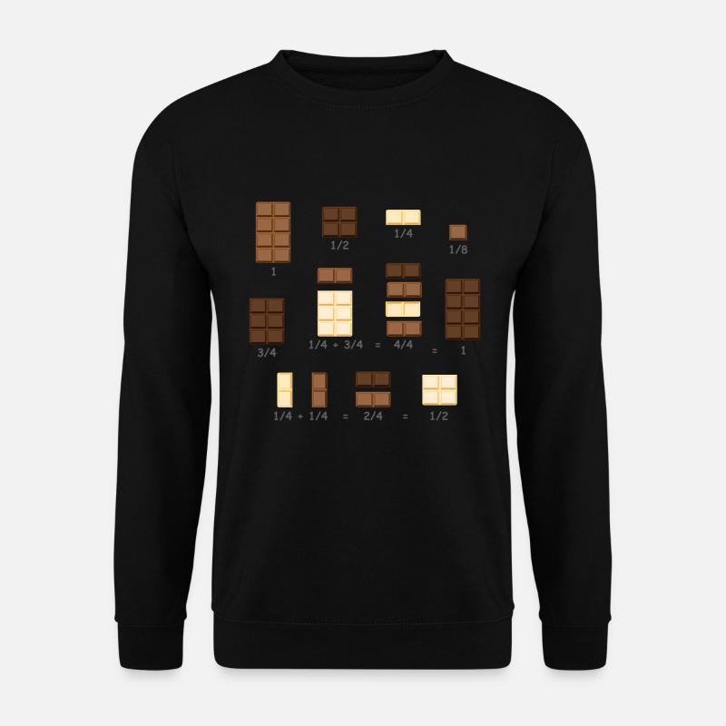 Fractions mathématiques au chocolat - Sweat-shirt Unisexe - noir