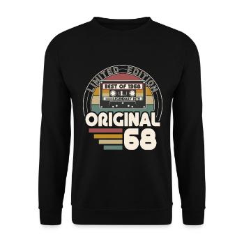 Vintage 1968 Retro Vintage Birthday Gift - Unisex Sweatshirt - black - Front - Alina (178cm) & Michal (187cm)