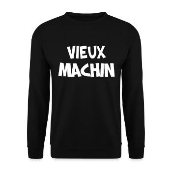 Vieux machin Humour Drôle Retraite Papa - Sweat-shirt Unisexe - noir - Devant - Alina (178cm) & Michal (187cm)