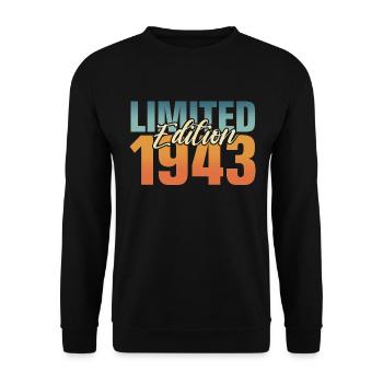 80. Geburtstag Jahrgang 1943. 80 Jahre - Unisex Pullover - Schwarz - Vorne - Alina (178cm) & Michal (187cm)