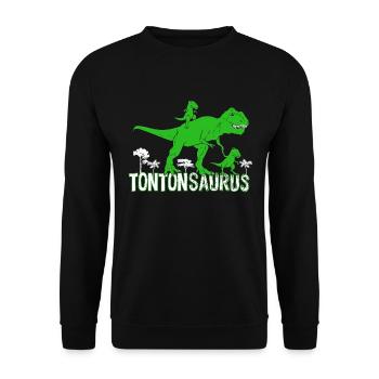 Tontonsaurus Dinosaure Protecteur Cadeau Oncle - Sweat-shirt Unisexe - noir - Devant - Alina (178cm) & Michal (187cm)