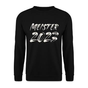 Meister 2023 Meisterprüfung Meisterbrief - Unisex Pullover - Schwarz - Vorne - Alina (178cm) & Michal (187cm)