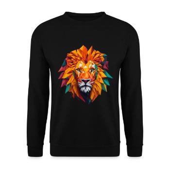 Löwenkopf - Unisex Pullover - Schwarz - Vorne - Alina (178cm) & Michal (187cm)