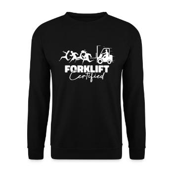 Forklift Certified - Truck Driver - Unisex Sweatshirt - black - Front - Alina (178cm) & Michal (187cm)