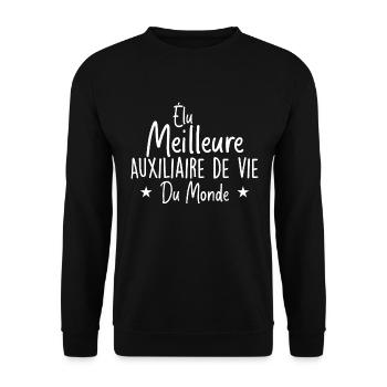 Meilleure Auxiliaire de vie du Monde - Sweat-shirt Unisexe - noir - Devant - Alina (178cm) & Michal (187cm)
