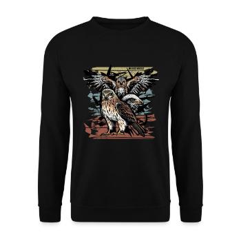 Red kite Bird of Prey Milvus Milvus Bird - Unisex Sweatshirt - black - Front - Alina (178cm) & Michal (187cm)