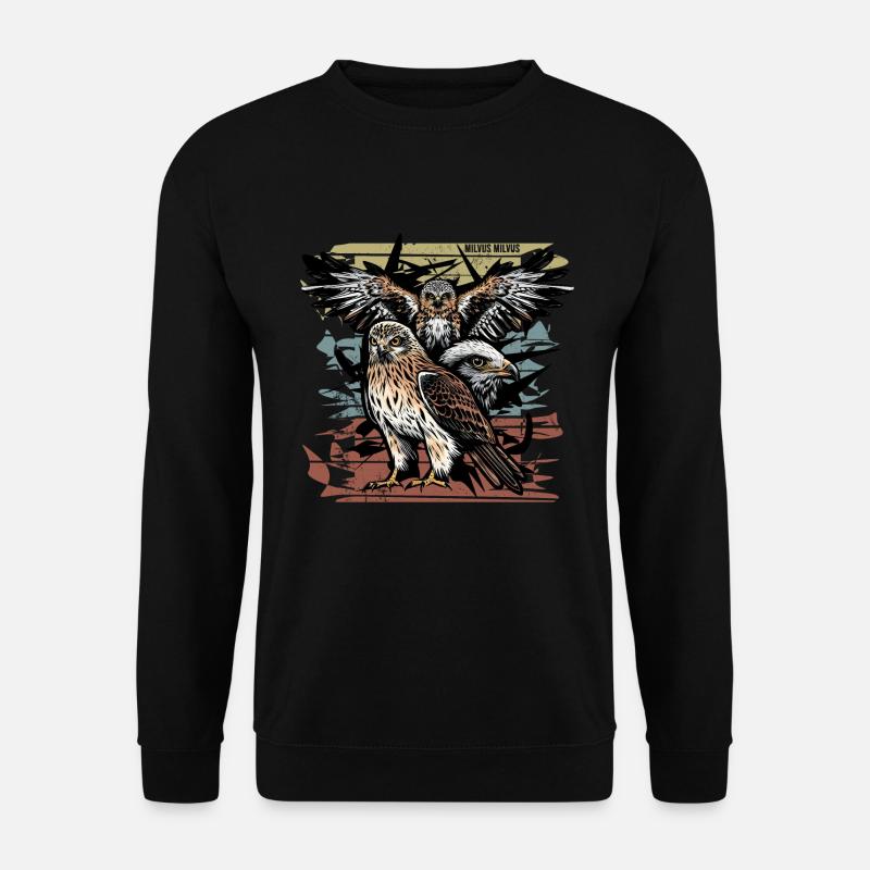 Rotmilan Greifvogel Milvus Milvus Vogel - Unisex Pullover - Schwarz