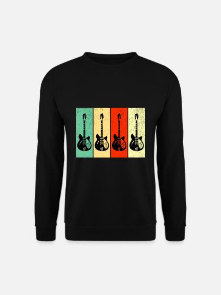 Gitarre Retro Vintage E-Gitarren - Unisex Pullover - Schwarz