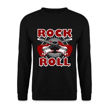 Rock and roll guitar - Unisex Sweatshirt - black - Front - Alina (178cm) & Michal (187cm)
