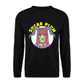 GIRL SUGAR PLUM DEMON - Unisex Pullover - Schwarz - Vorne - Alina (178cm) & Michal (187cm)