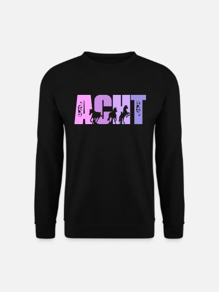 8. Geburtstag Mädchen 8 Jahre alt Pferde Pferd - Unisex Pullover - Schwarz