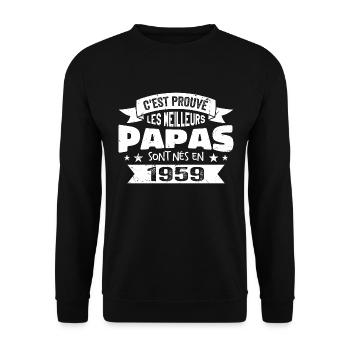 C'est Prouvé Les Meilleurs Papas Sont Nés En 1959 - Sweat-shirt Unisexe - noir - Devant - Alina (178cm) & Michal (187cm)