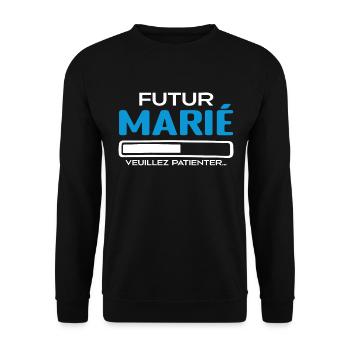 Futur Marié Idée Cadeau Futur Marié - Sweat-shirt Unisexe - noir - Devant - Alina (178cm) & Michal (187cm)