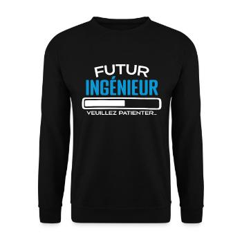 Futur Ingénieur Idée Cadeau Futur Ingénieur - Sweat-shirt Unisexe - noir - Devant - Alina (178cm) & Michal (187cm)
