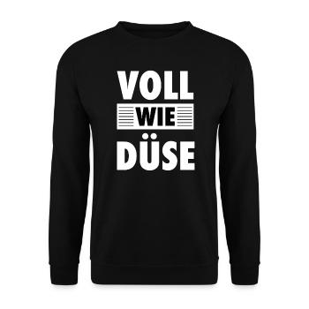 Voll-Wie-Düse - Unisex Pullover - Schwarz - Vorne - Alina (178cm) & Michal (187cm)