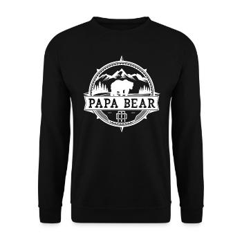 The Real Papa Bear - Unisex Sweatshirt - black - Front - Alina (178cm) & Michal (187cm)