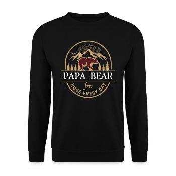 Free Daddy Bear - Unisex Sweatshirt - black - Front - Alina (178cm) & Michal (187cm)