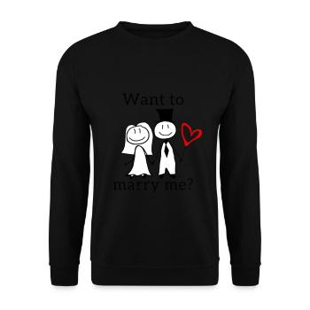 proposition de mariage - Sweat-shirt Unisexe - noir - Devant - Alina (178cm) & Michal (187cm)