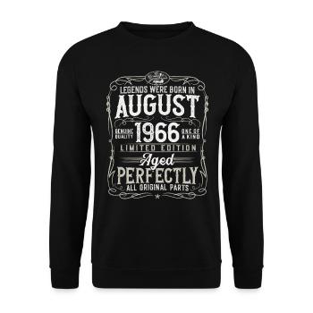 Naissance août 1966 Légendes 55 ans - Sweat-shirt Unisexe - noir - Devant - Alina (178cm) & Michal (187cm)