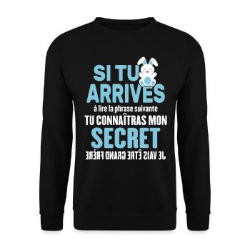 Tu Connaîtras Mon Secret Je Vais Être Grand Frère - Sweat-shirt Unisexe - noir - Devant - Alina (178cm) & Michal (187cm)