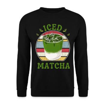 ICED MATCHA TEA - Sweat-shirt Unisexe - noir - Devant - Alina (178cm) & Michal (187cm)