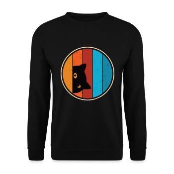 Funny Cat Look - Unisex Sweatshirt - black - Front - Alina (178cm) & Michal (187cm)