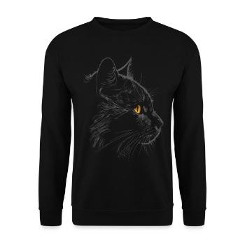 Chat Noir Bombay Chat Tenue pour - Sweat-shirt Unisexe - noir - Devant - Alina (178cm) & Michal (187cm)