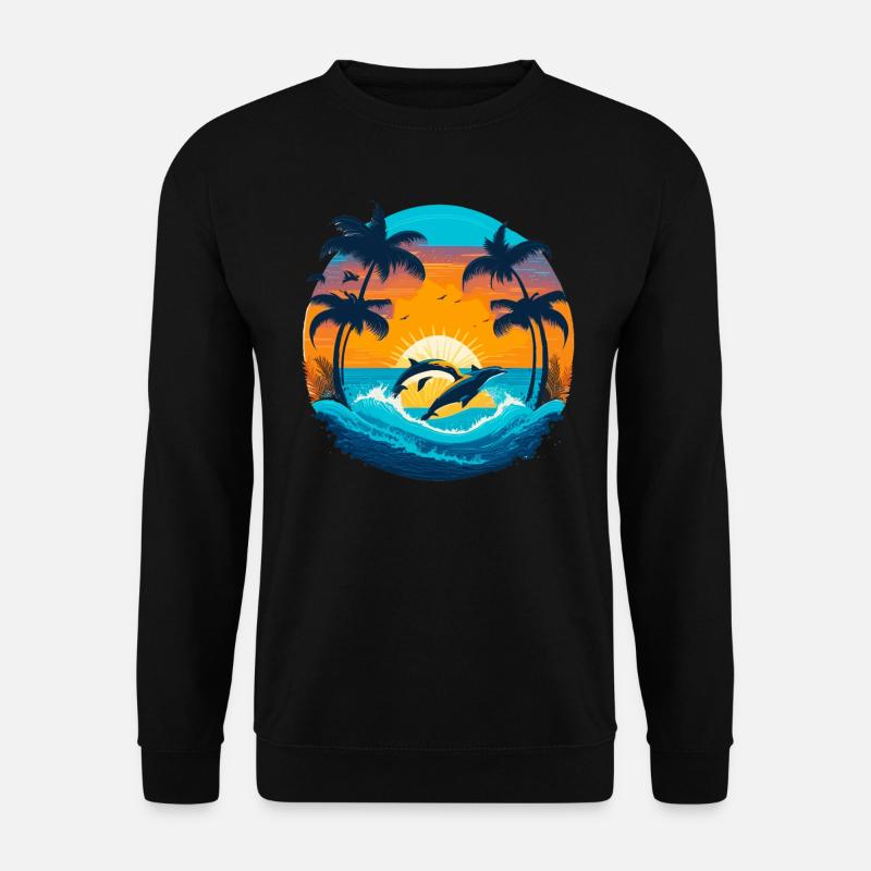 Dolphin Sunset - Unisex Sweatshirt - black