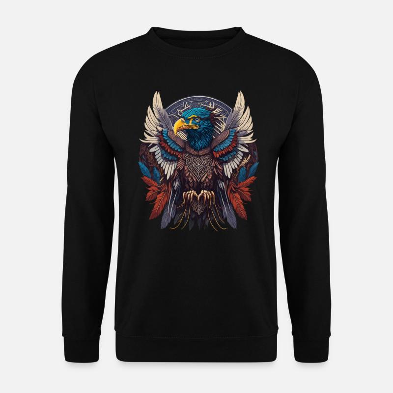 Native American Adler Traumfänger - Unisex Pullover - Schwarz