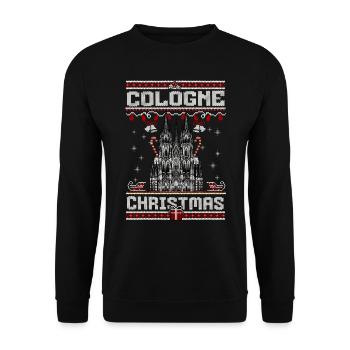 Cologne Köln Kölle Pull de Noël - Sweat-shirt Unisexe - noir - Devant - Alina (178cm) & Michal (187cm)