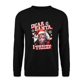 Dear Santa i tried - Unisex Sweatshirt - black - Front - Alina (178cm) & Michal (187cm)