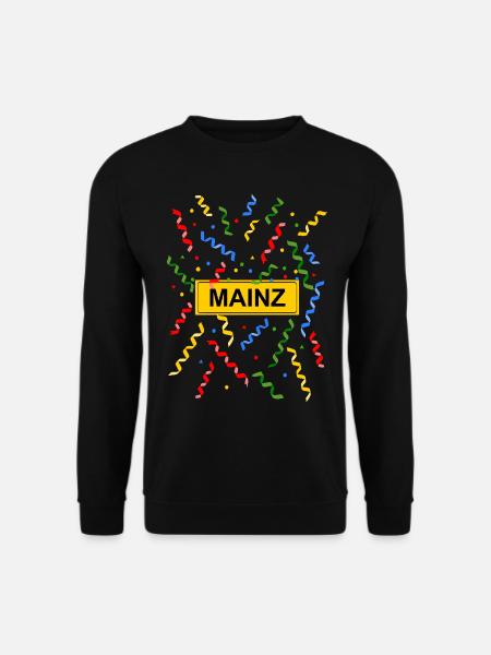 Mainz Mainzer Fastnacht Konfetti Kostüm Ortsschild - Unisex Pullover - Schwarz