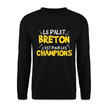 Le palet breton c'est pour les champion - Sweat-shirt Unisexe - noir - Devant - Alina (178cm) & Michal (187cm)
