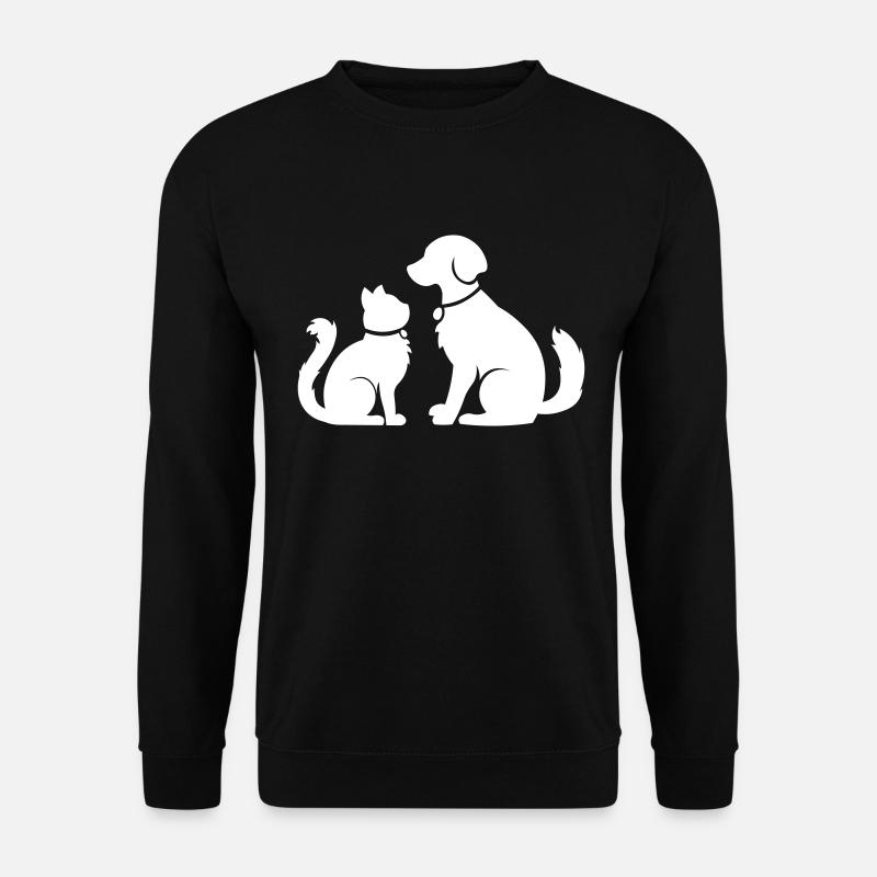 Chat chien ensemble - chat chien ensemble - animaux de compagnie - Sweat-shirt Unisexe - noir
