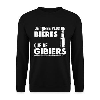 Chasseur, chasseur humour - Sweat-shirt Unisexe - noir - Devant - Alina (178cm) & Michal (187cm)