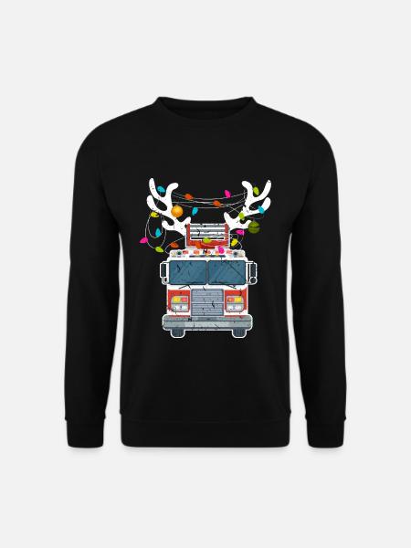 Weihnachts Feuerwehrauto Weihnachten Feuerwehr - Unisex Pullover - Schwarz