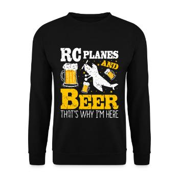 RC Flugzeuge Bier für Piloten Flugzeugliebhaber - Unisex Pullover - Schwarz - Vorne - Alina (178cm) & Michal (187cm)