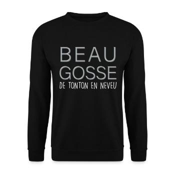 Tonton Beau Gosse C'est De Famille Cadeau Homme - Sweat-shirt Unisexe - noir - Devant - Alina (178cm) & Michal (187cm)