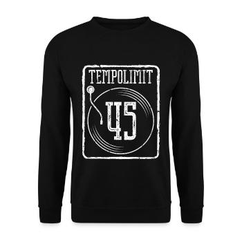 Vintage Schallplatte 45 Schallplattenspieler - Unisex Pullover - Schwarz - Vorne - Alina (178cm) & Michal (187cm)