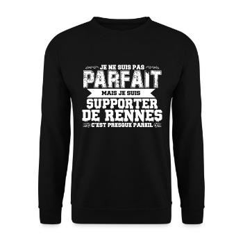 t shirt rennes foot parfait humour rennais homme - Sweat-shirt Unisexe - noir - Devant - Alina (178cm) & Michal (187cm)