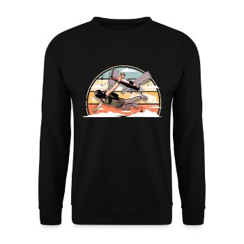 Skydiving Parachuting Parachute - Unisex Sweatshirt - black - Front - Alina (178cm) & Michal (187cm)