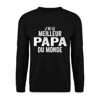 J'ai Le Meilleur Papa Du Monde | Meilleur Papa - Sweat-shirt Unisexe - noir - Devant - Alina (178cm) & Michal (187cm)