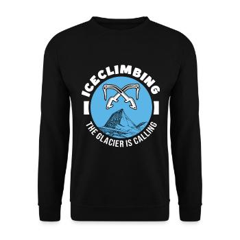 escalade sur glace escalade sur glace le glacier de glace appelle - Sweat-shirt Unisexe - noir - Devant - Alina (178cm) & Michal (187cm)